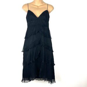 Laundry Shelli Segal Black Beaded Babydoll Silk Chiffon Dress 2 Whimsygoth Fairy